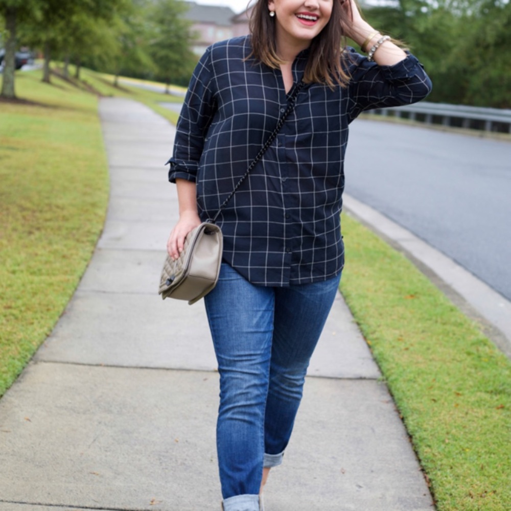 J crew Checked blouse